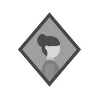 Painting of Woman Flat Greyscale Icon vector