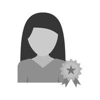 Awarded Lady Flat Greyscale Icon vector