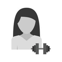 Woman Fitness Flat Greyscale Icon vector