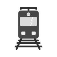 icono de tren plano en escala de grises vector