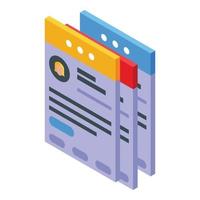 icono de notificación de la base de datos del cliente, estilo isométrico vector