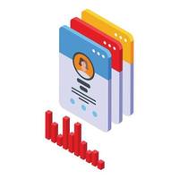 Customer database profiles icon, isometric style vector