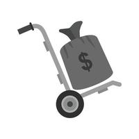 Money Transfer Flat Greyscale Icon vector
