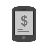 Mobile Banking Flat Greyscale Icon vector