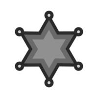 Sherrif Badge Flat Greyscale Icon vector