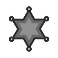 Sherrif Badge Flat Greyscale Icon vector