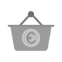 Euro Basket Flat Greyscale Icon vector