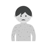 Boy with Measles Flat Greyscale Icon vector