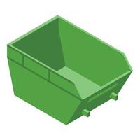 Dumpster icon, isometric style vector