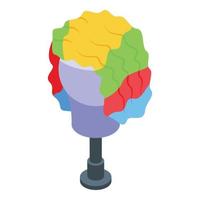 Clown wig icon, isometric style vector