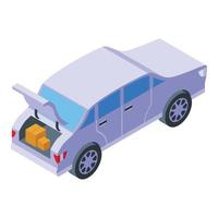 Storage trunk car icon, isometric style vector