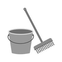 Mopping Flat Greyscale Icon vector