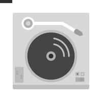 Turntable Flat Greyscale Icon vector