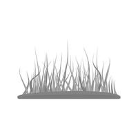 icono de hierba plana en escala de grises vector