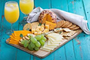 Cheese plate on a table photo