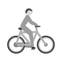 ciclismo, plano, escala de grises, icono vector