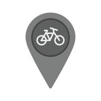 icono de escala de grises plana de ubicación de ciclismo vector
