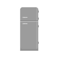 refrigerador, plano, escala de grises, icono vector