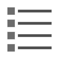 icono de lista plana en escala de grises vector