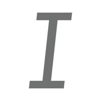Italic Flat Greyscale Icon vector