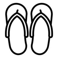Slippers icon, outline style vector