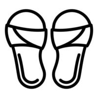 icono de sandalias casuales, estilo de esquema vector