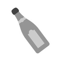 icono de escala de grises plana de botella de champán vector