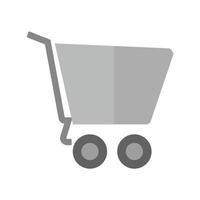 Empty Cart Flat Greyscale Icon vector