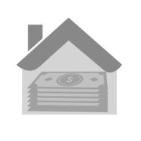 Home loan Flat Greyscale Icon vector