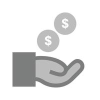 Cash Flat Greyscale Icon vector