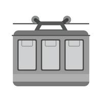 Cable Car Flat Greyscale Icon vector