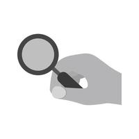 Holding Magnifier Flat Greyscale Icon vector