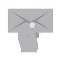 Holding Envelop Flat Greyscale Icon vector