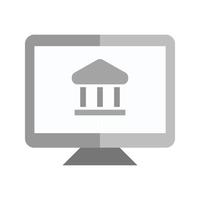 E Banking Flat Greyscale Icon vector