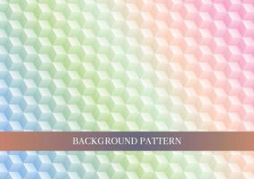 Soft colorful pastel seamless cube geometric abstract background vector