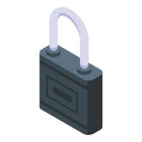 Rental padlock icon, isometric style vector