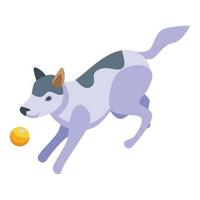 Stand playful dog icon, isometric style vector