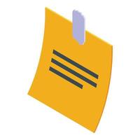 Memo notepad icon, isometric style vector