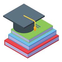Study time icon, isometric style vector