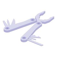 Metal multitool icon, isometric style vector