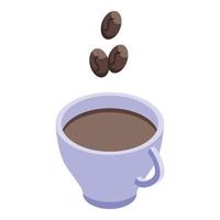 Coffee cup icon, isometric style vector