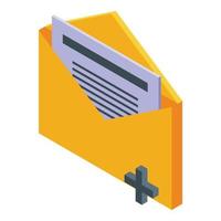 Add message icon, isometric style vector