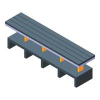 City train stop icon, isometric style vector