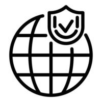 Global reliability icon, outline style vector