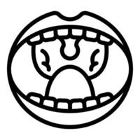 Kid mouth tonsillitis icon, outline style vector