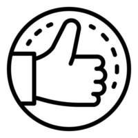 Thumb up product review icon, outline style vector
