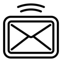 Notification mail request icon, outline style vector