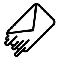 Fast send envelope icon, outline style vector