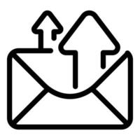 Envelope sending icon, outline style vector