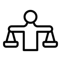 Scales comparison icon, outline style vector